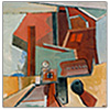 ohne Titel, 1955. oil on paperboard, 17 x 16,8 cm