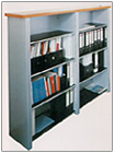 Office shelves Tabeo-Lambert-Objekt, sheet steel and board, 1989-1992