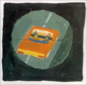Kennedys Tod, 1963. Gouache auf Papier, 14,7 x 15 cm